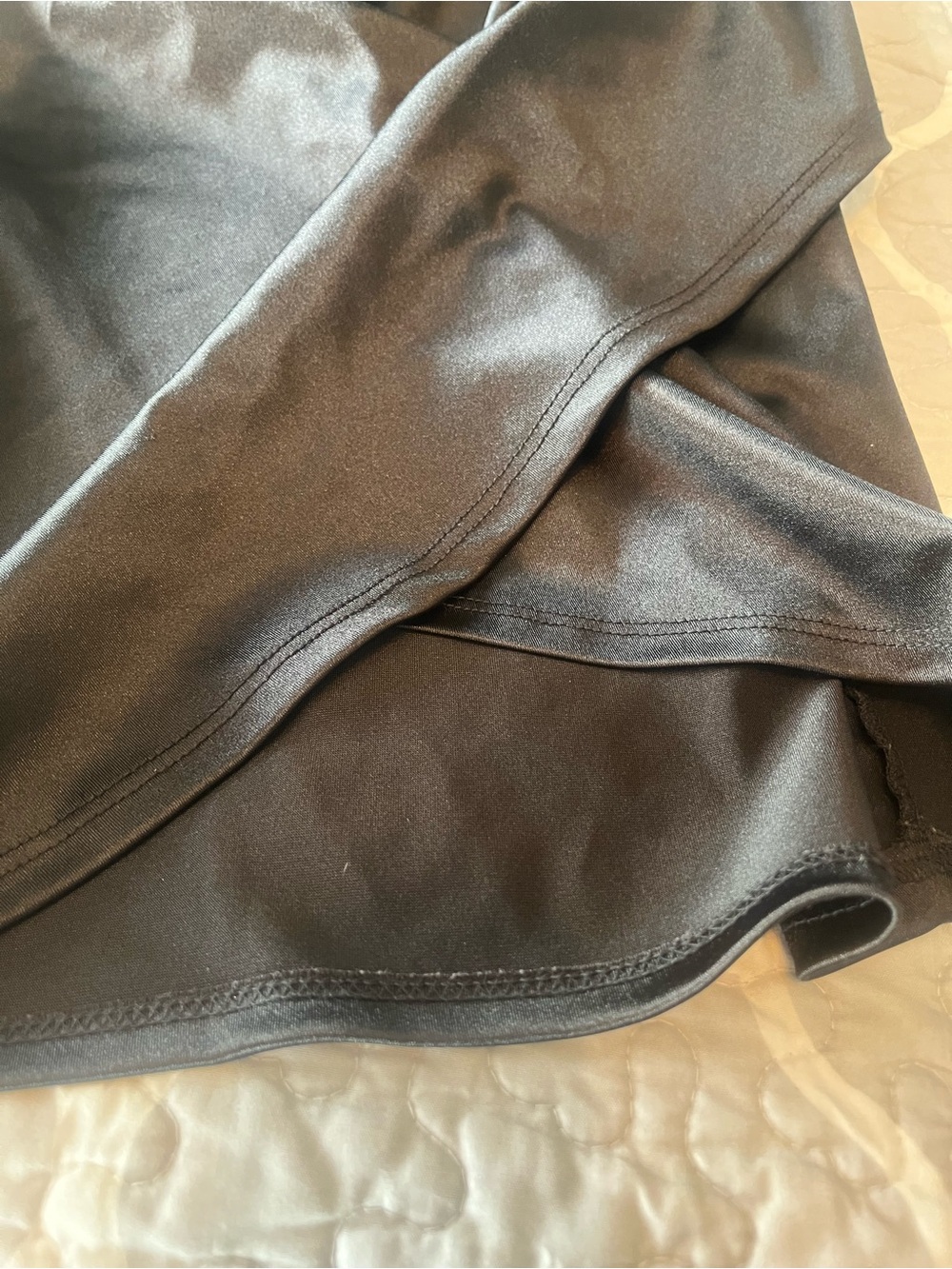 Black Spaghetti-Strap Satin Slip Dress - Picture 2 of 4